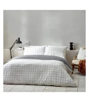 Howarth reversible checked duvet cover set white/black Yard