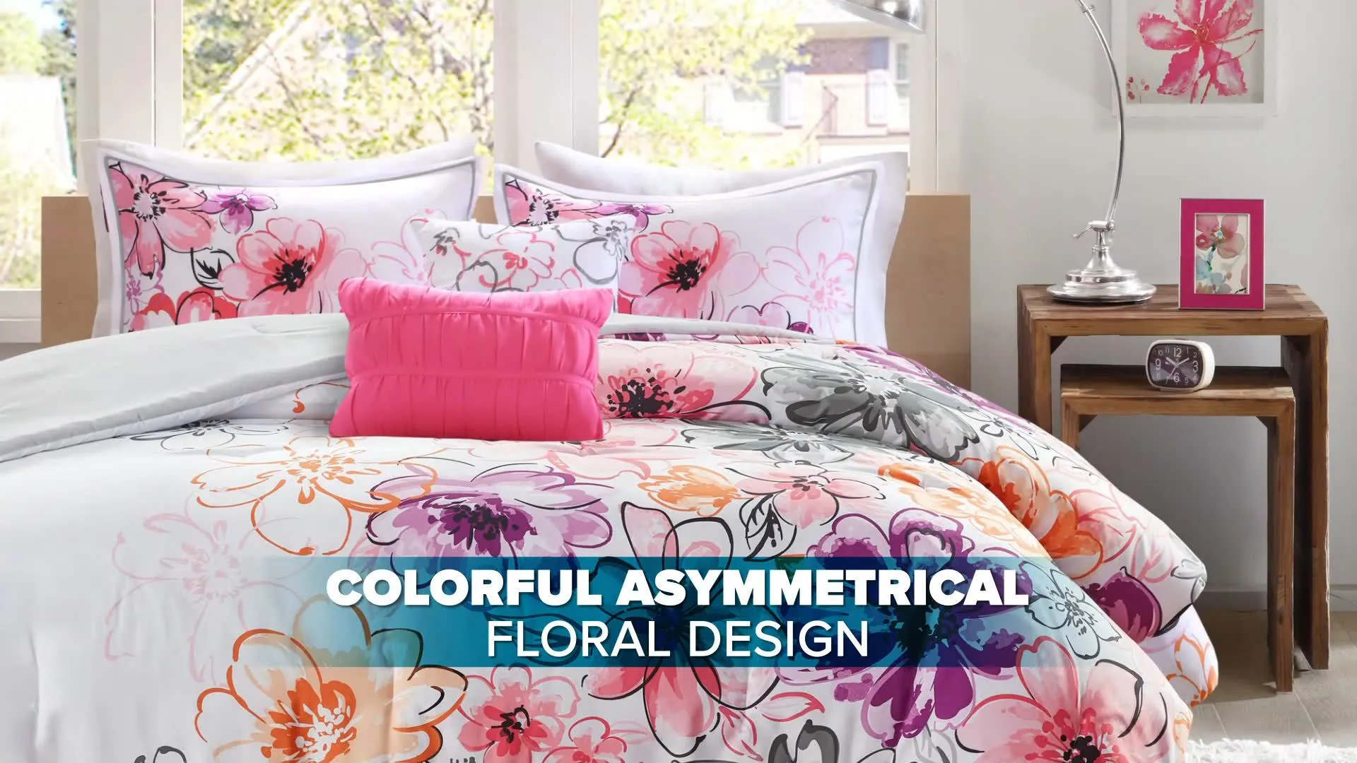 Intelligent Design Cassidy Floral Comforter Set with decorative pillows