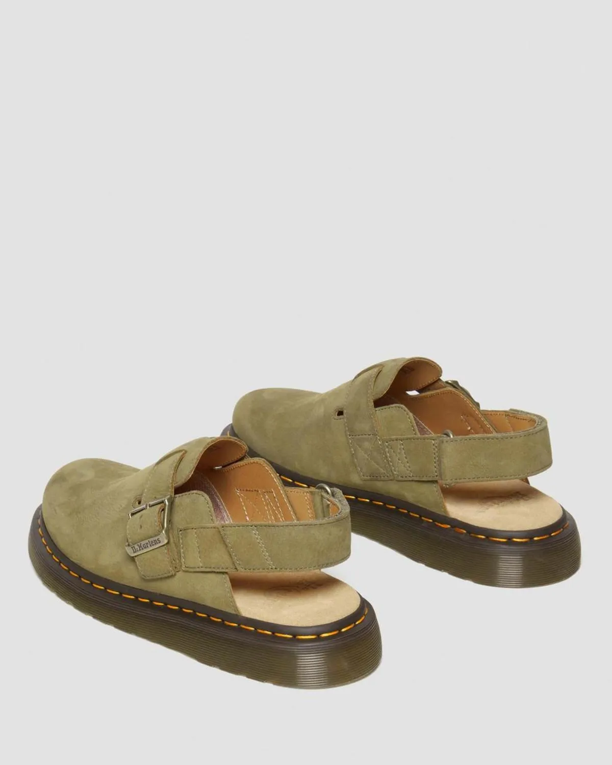 Jorge II Tumbled Nubuck Slingback Mules - Muted Olive