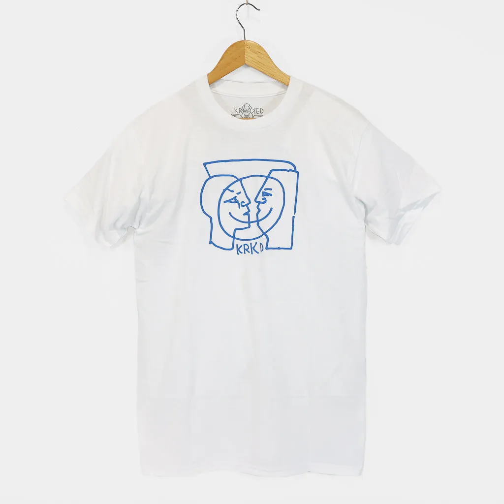 Krooked Skateboards - Moonsmile T-Shirt - White / Blue