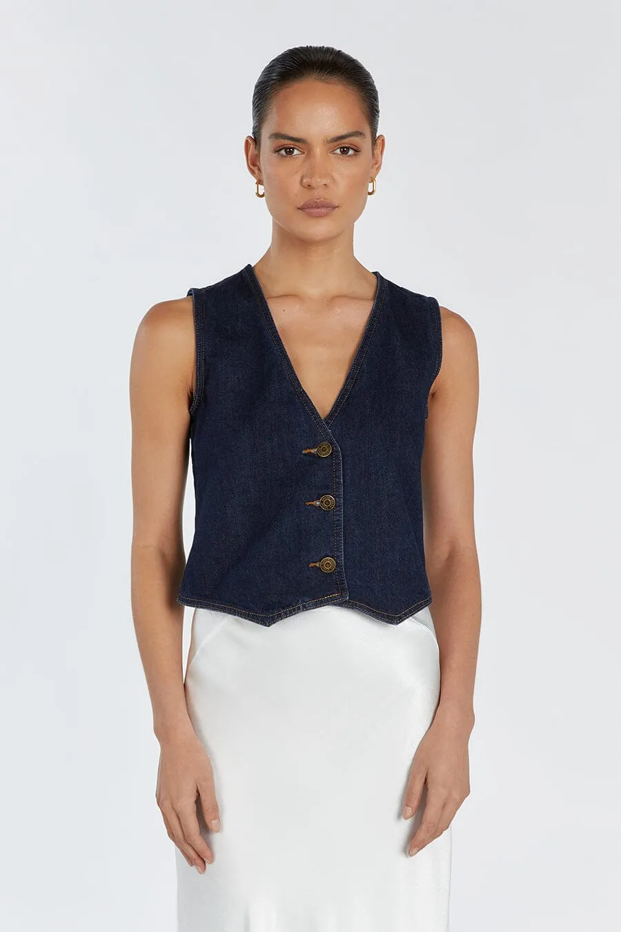 LENNON INDIGO DENIM VEST