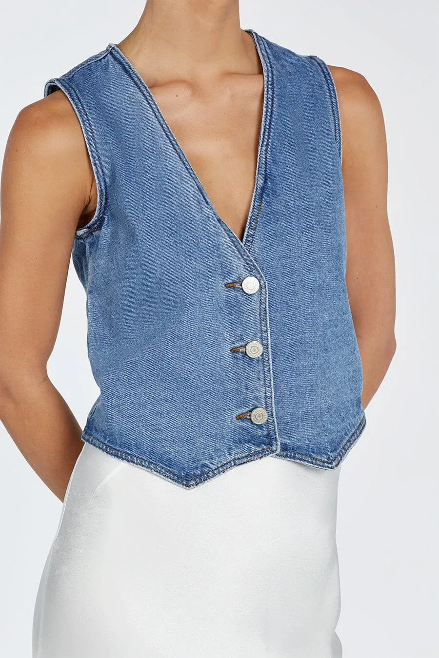 LENNON VINTAGE BLUE DENIM VEST