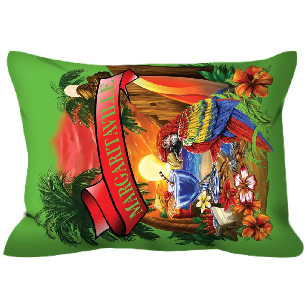 Lime Green Margaritaville Parrot Outdoor Pillows