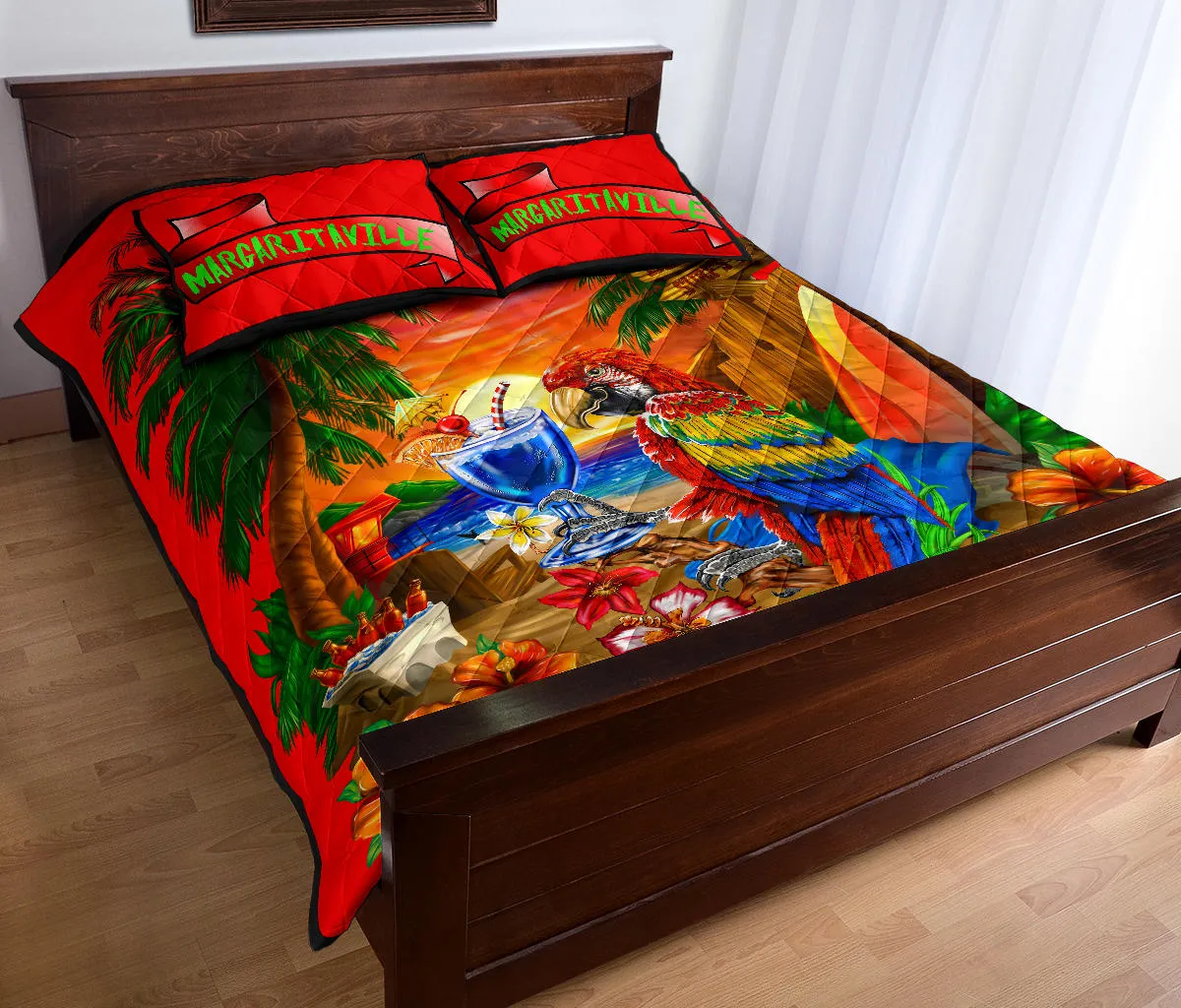 Margaritaville Beach Red Quilt Set