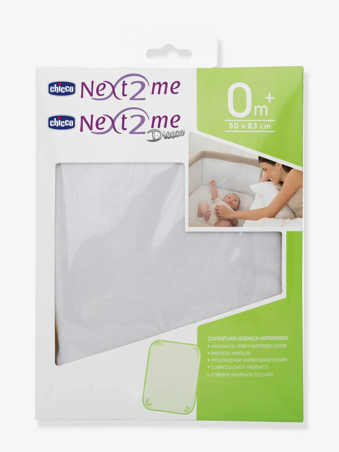 Mattress Cover for Next2Me Forever Progressive Cot, by CHICCO - white