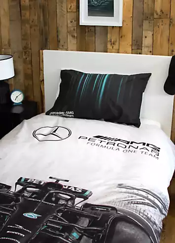 Mercedes F1 Skyline 100% Cotton Single Duvet Cover Set | Kaleidoscope