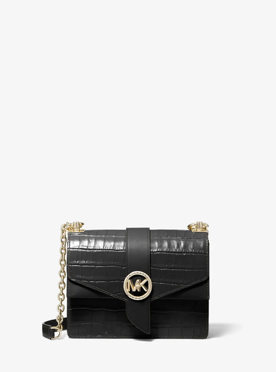 MICHAEL MICHAEL KORS Greenwich small crocodile embossed leather crossbody bag -                         -                     - 