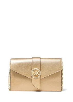 MICHAEL MICHAEL KORS Medium metallic saffiano leather convertible crossbody bag -                         -                     