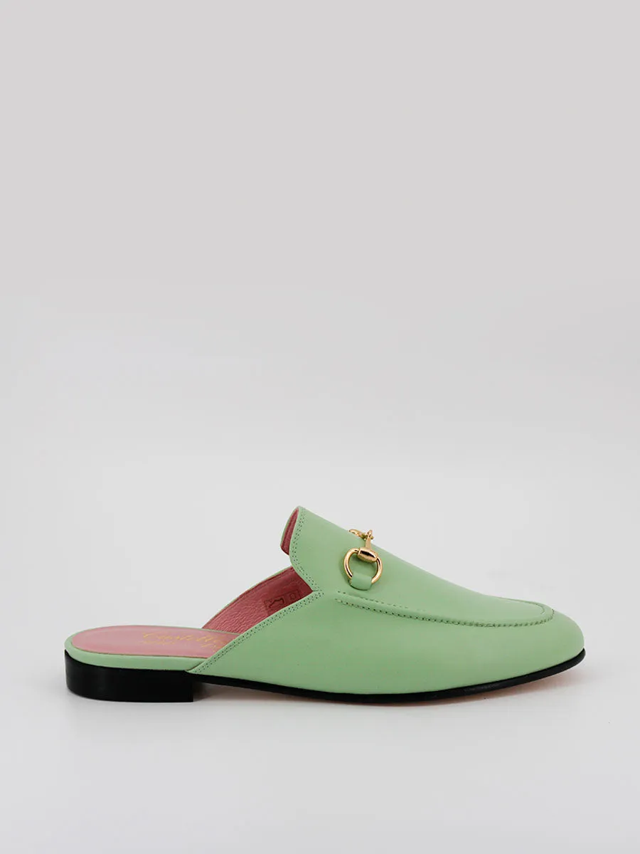 Mules Venecia piel coy color verde