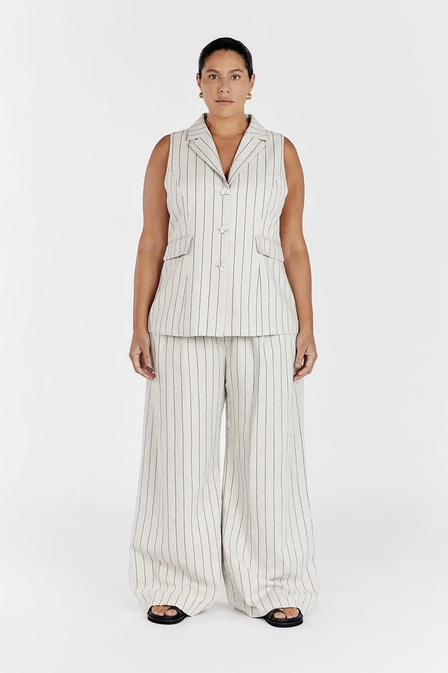 MURPHY NATURAL PINSTRIPE VEST