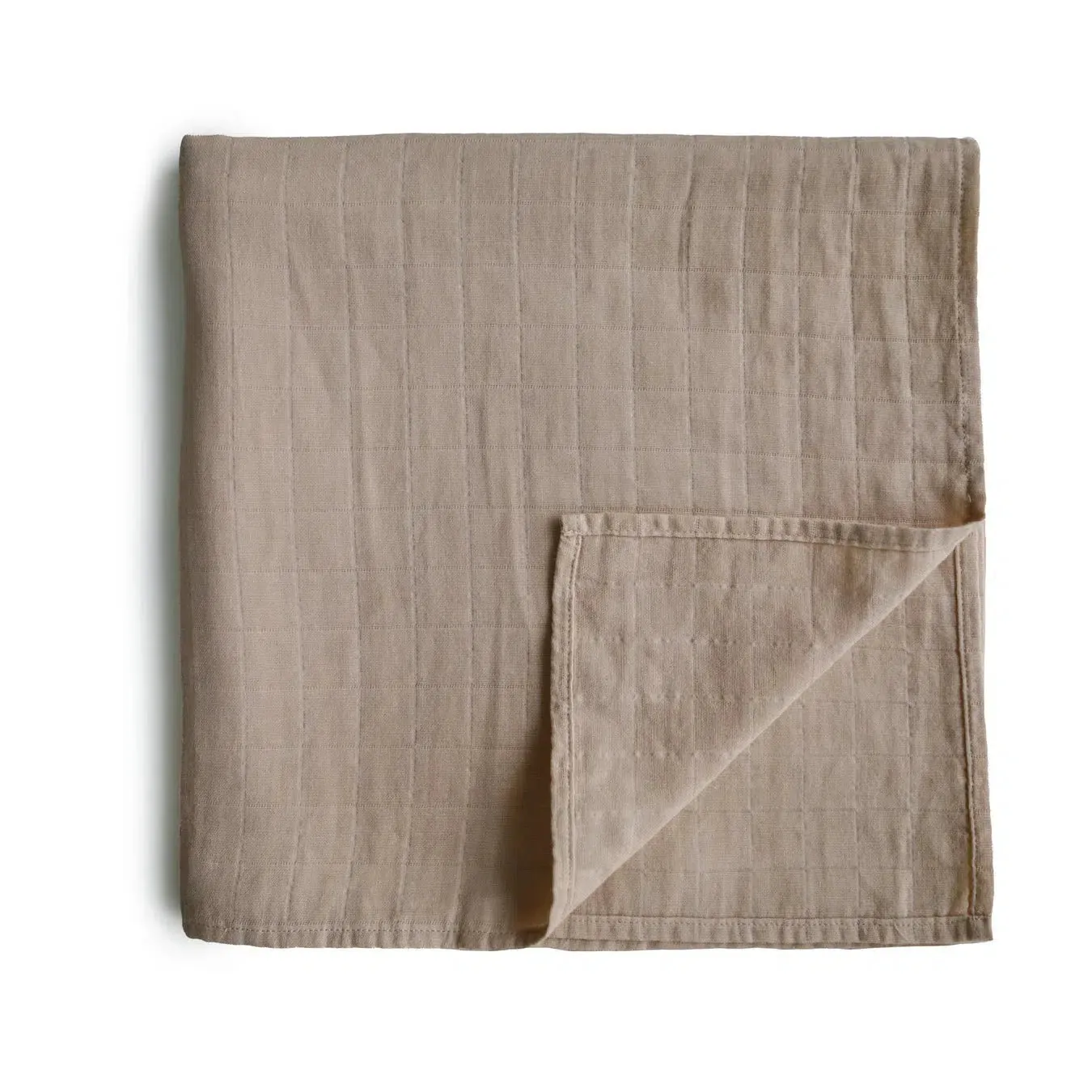 Mushie - Organic Cotton Muslin Swaddle Blanket - Natural