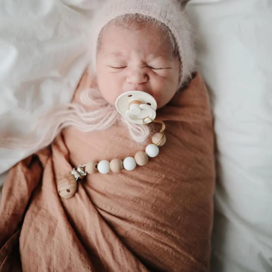 Mushie - Organic Cotton Muslin Swaddle Blanket - Natural