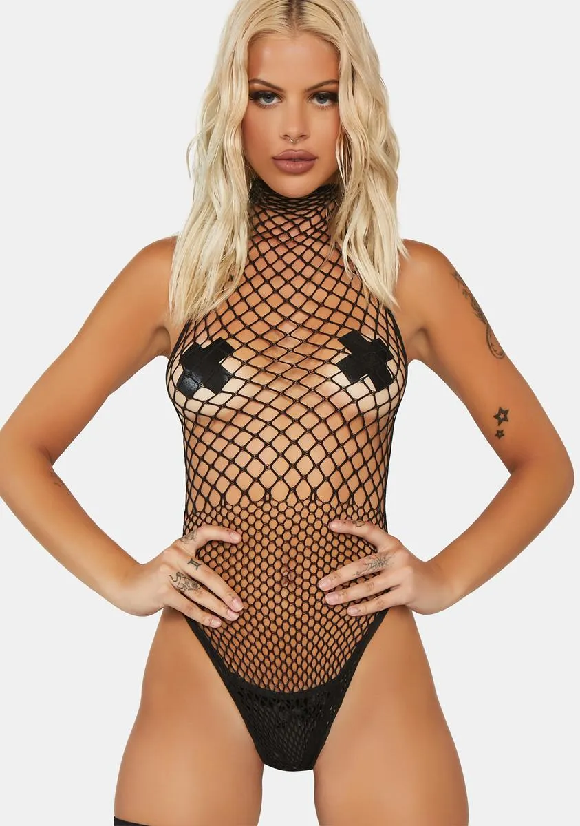 Naughty On Camera Fishnet Bodysuit-