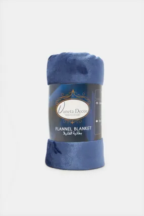 Navy Plain Flannel Blanket (Single Size)