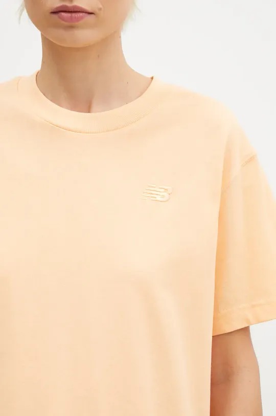 New Balance cotton t-shirt Athletics Jersey women’s orange color WT41501PAE