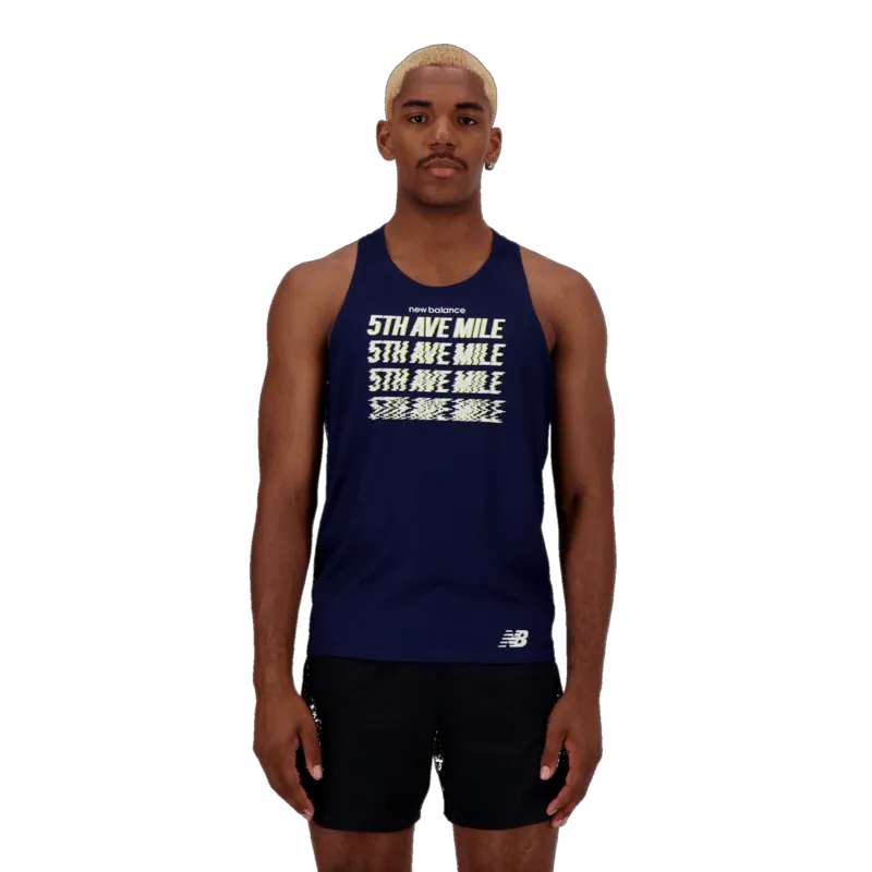 New Balance Men's 5th Ave Mile Printed Singlet