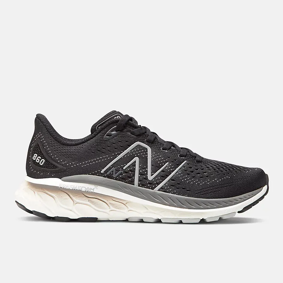 New Balance Women's Fresh Foam X W860K13 Black White Castlerock