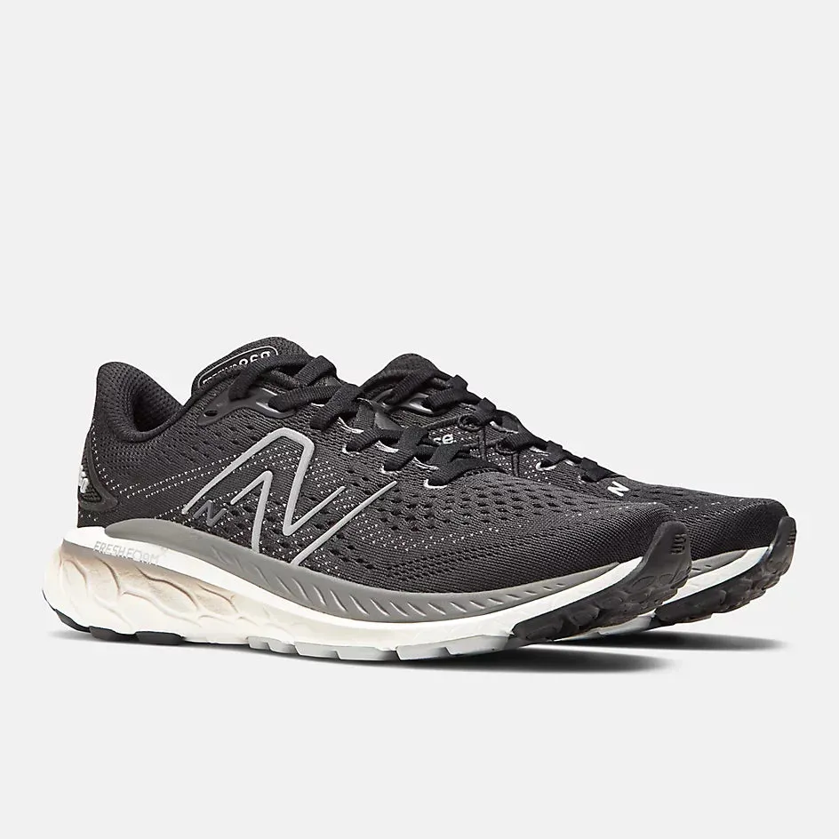 New Balance Women's Fresh Foam X W860K13 Black White Castlerock