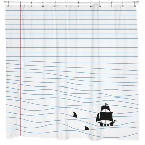 Notepad Sharks Shower Curtain