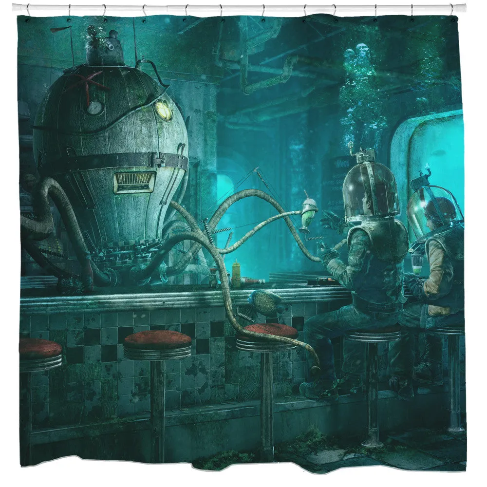 Octopus Diner Shower Curtain