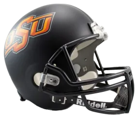 OKLAHOMA STATE MATTE BLACK RIDDELL VSR4 REPLICA HELMET