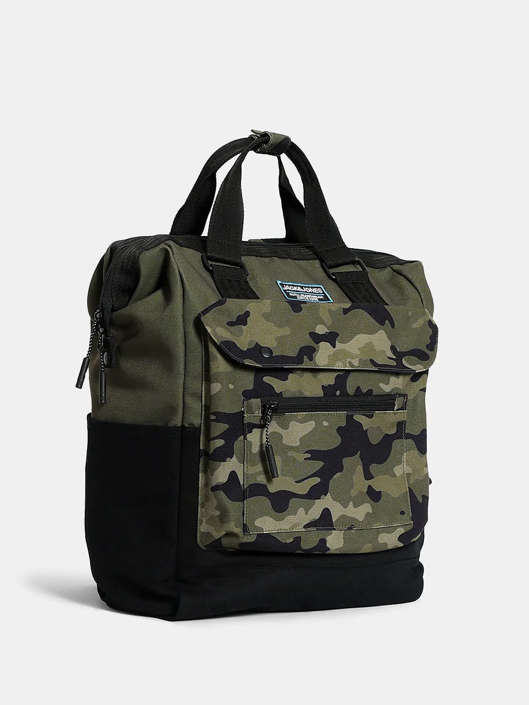 Olive Green Camo Print Backpack