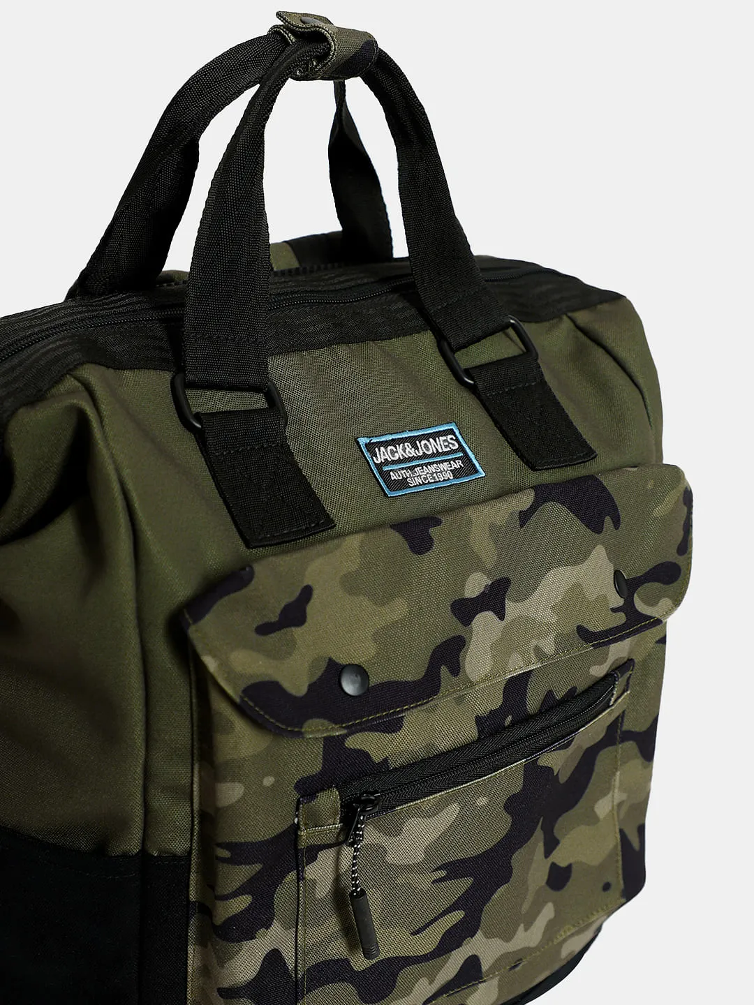 Olive Green Camo Print Backpack