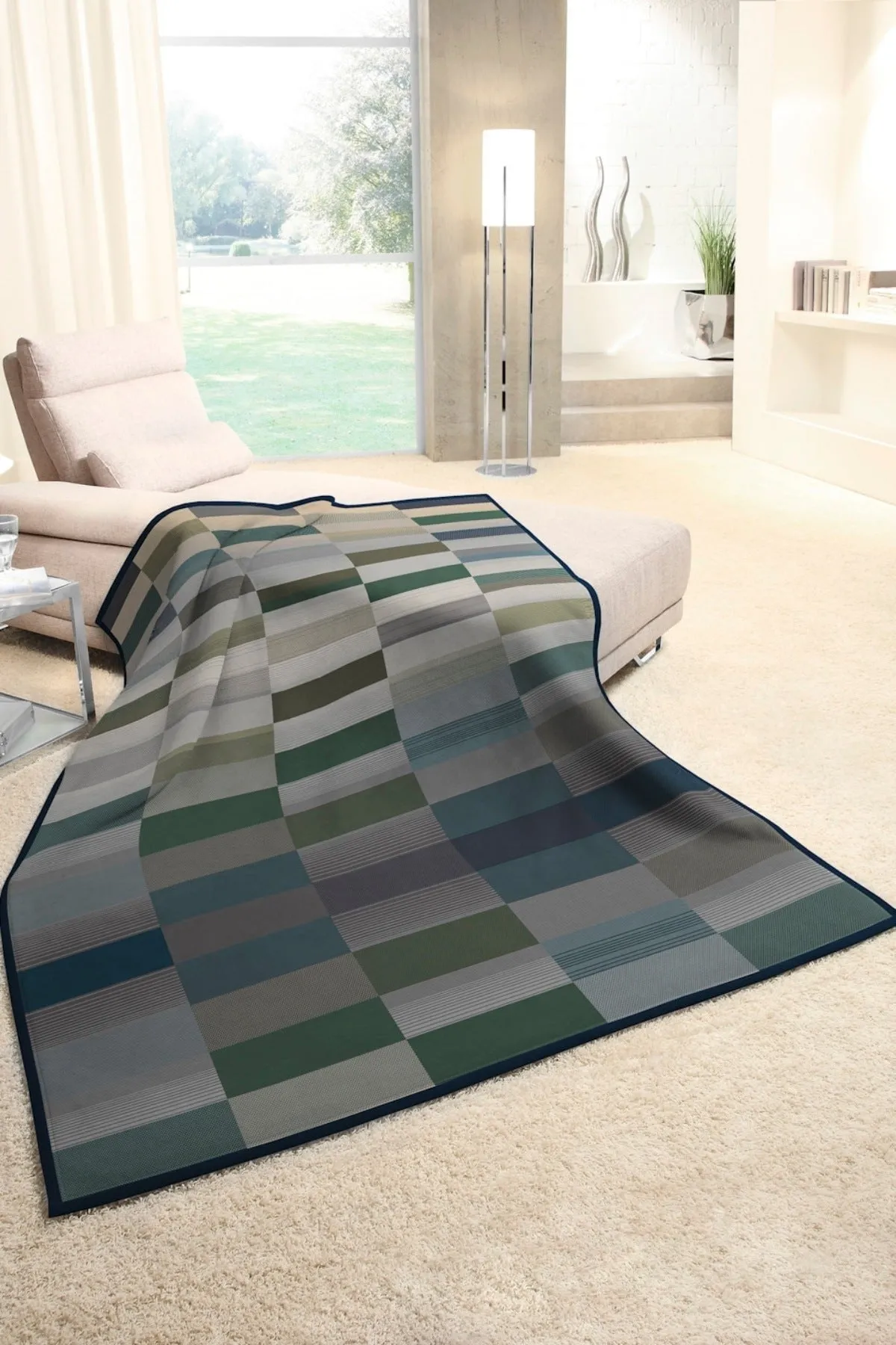 Ombre Blocks Green Blanket