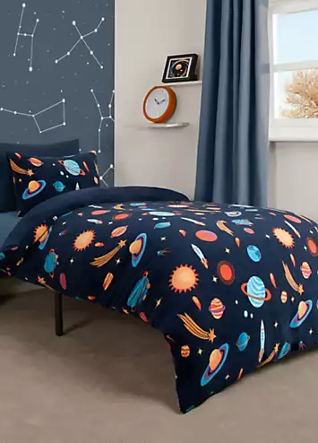 Online Home Shop Kids Space Printed Fleece Duvet Cover Set | Kaleidoscope