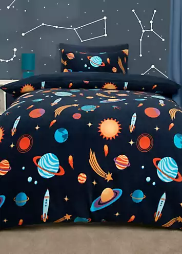 Online Home Shop Kids Space Printed Fleece Duvet Cover Set | Kaleidoscope