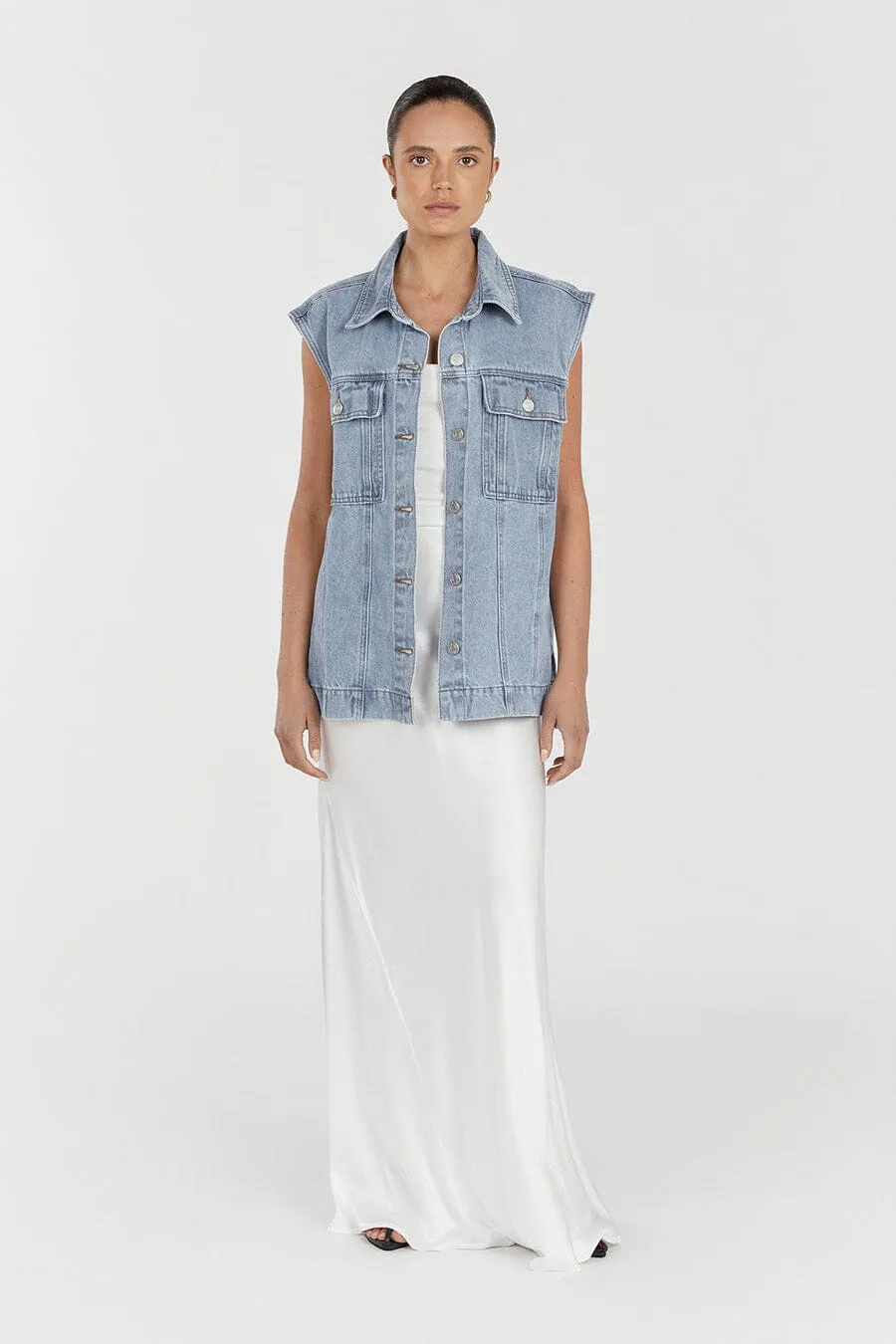 OTTO MID BLUE OVERSIZED DENIM VEST