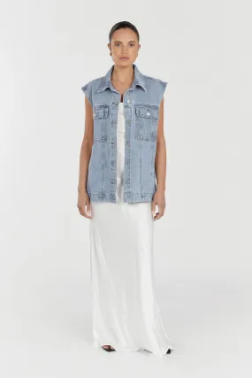 OTTO MID BLUE OVERSIZED DENIM VEST