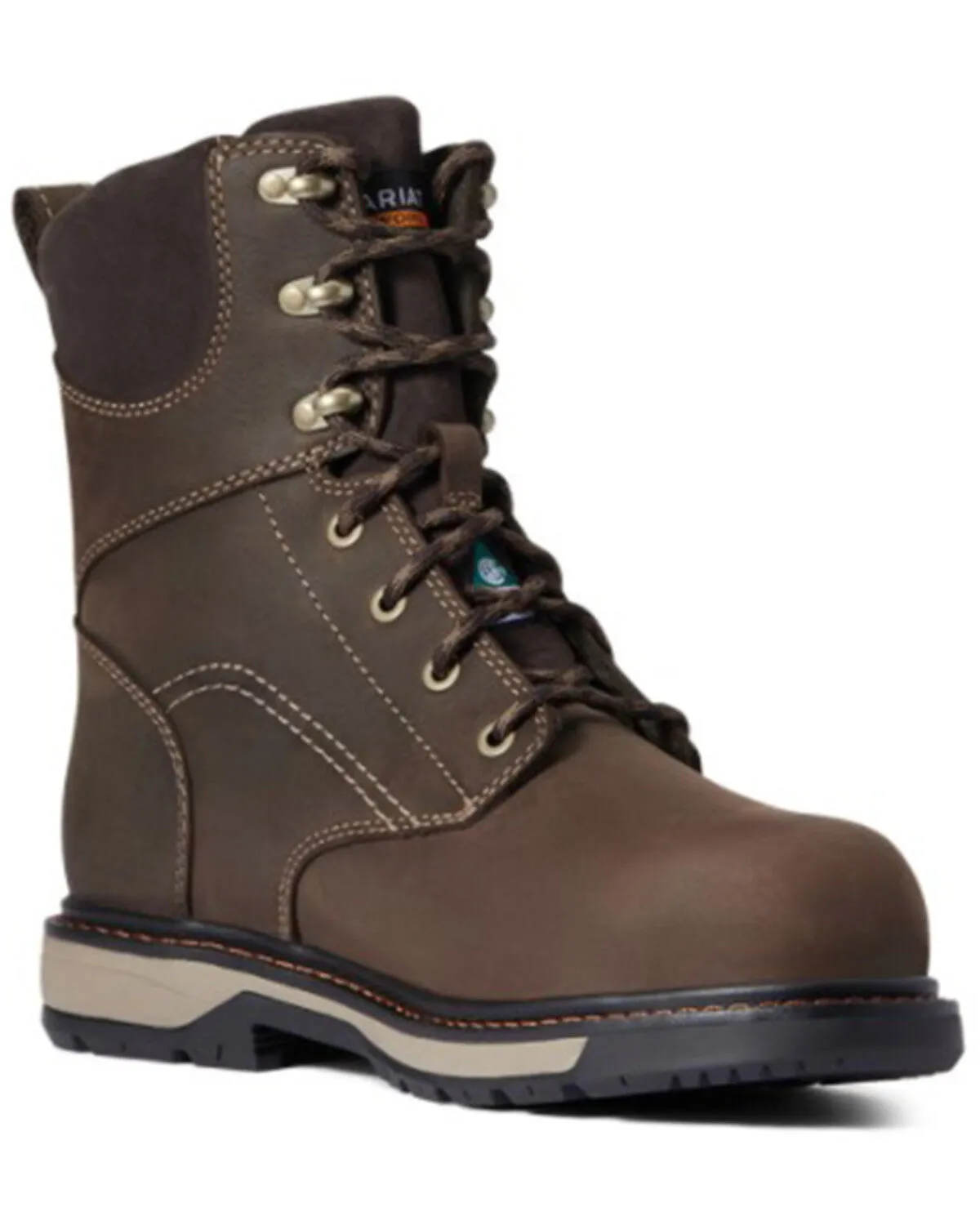 Product Name:  Ariat Women's Dark Brown Riveter 8" H20 400G CSA Glacier Grip Work Boot - Round Toe