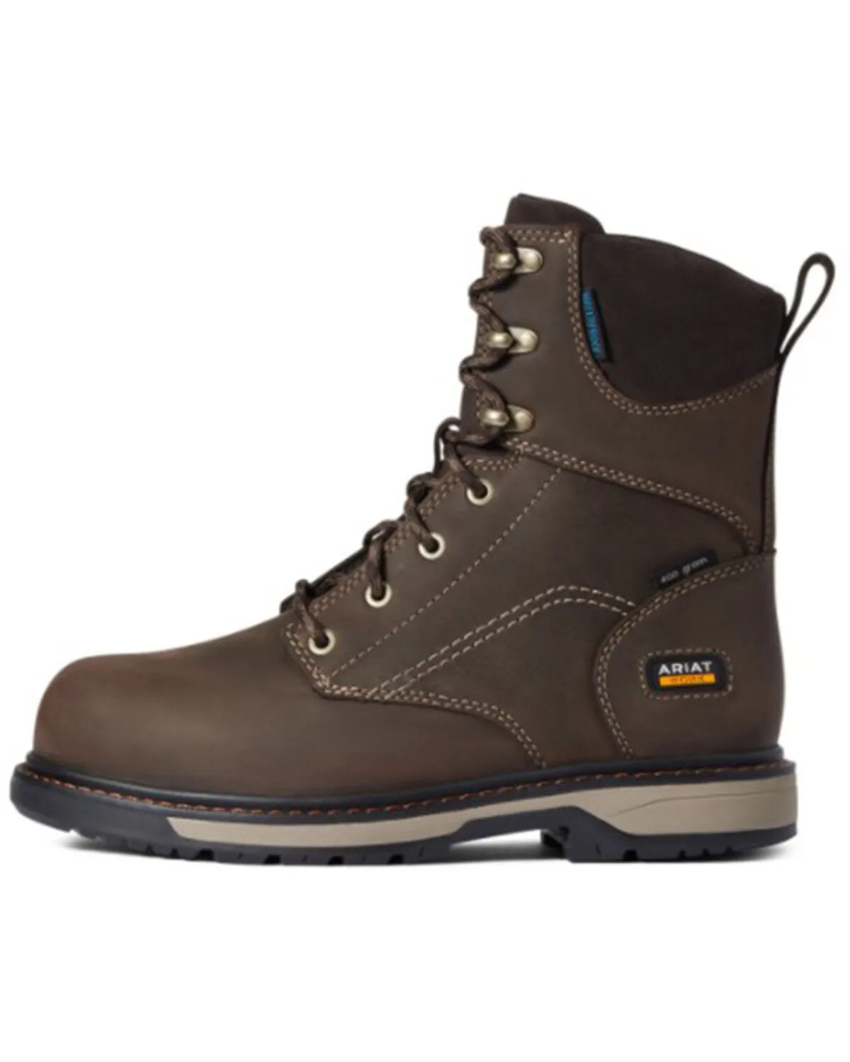 Product Name:  Ariat Women's Dark Brown Riveter 8" H20 400G CSA Glacier Grip Work Boot - Round Toe