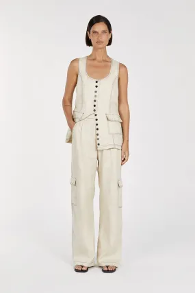 ROSIE PUTTY LINEN LONGLINE VEST