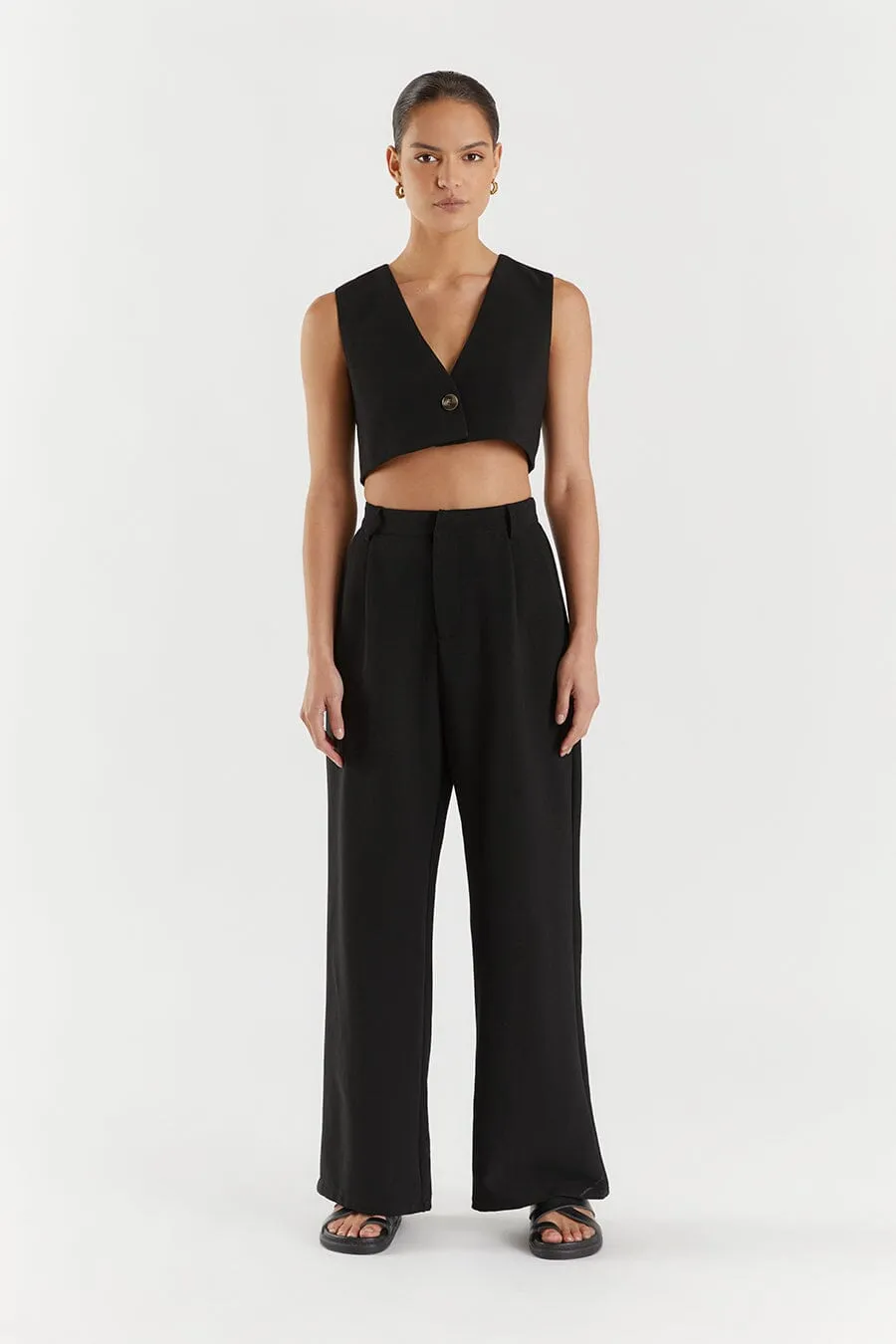 ROWAN BLACK CROPPED VEST