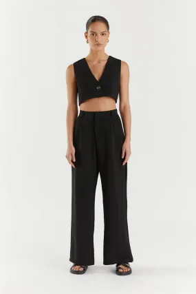 ROWAN BLACK CROPPED VEST