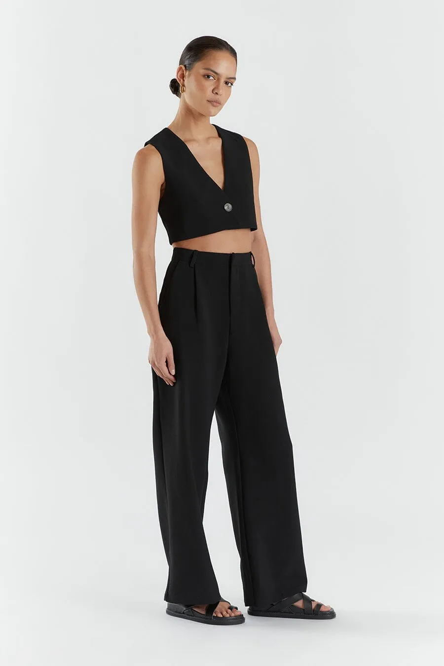 ROWAN BLACK CROPPED VEST