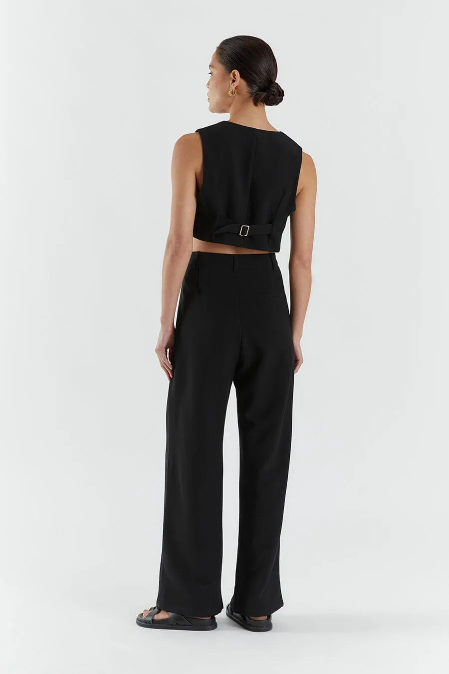 ROWAN BLACK CROPPED VEST