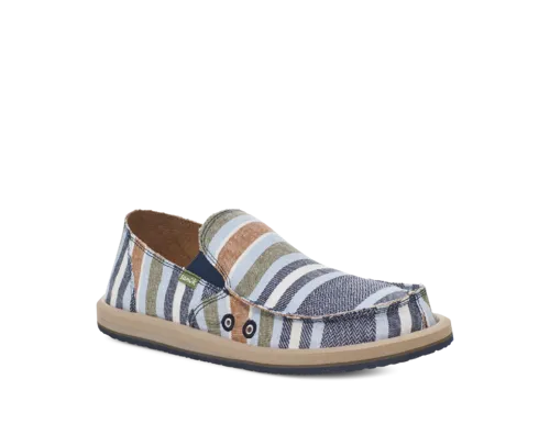 Sanuk Sidewalk Surfer Blanket Shoe-Navy Stripe