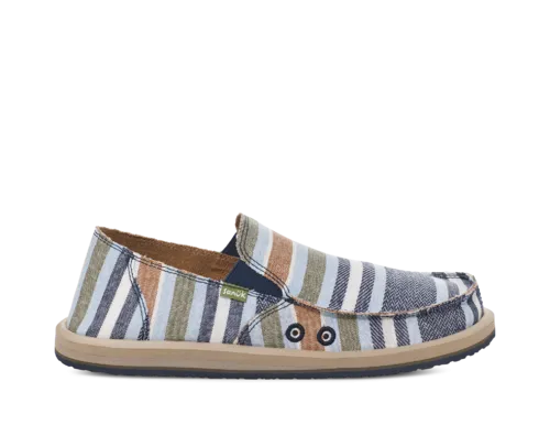 Sanuk Sidewalk Surfer Blanket Shoe-Navy Stripe