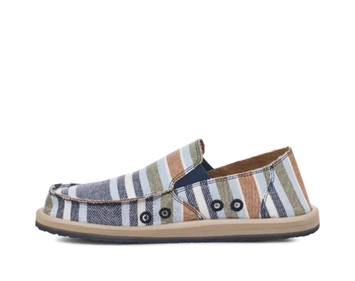 Sanuk Sidewalk Surfer Blanket Shoe-Navy Stripe