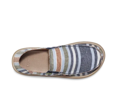 Sanuk Sidewalk Surfer Blanket Shoe-Navy Stripe