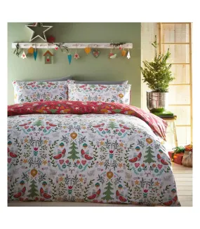 Scandi festive christmas duvet cover set multicoloured Furn