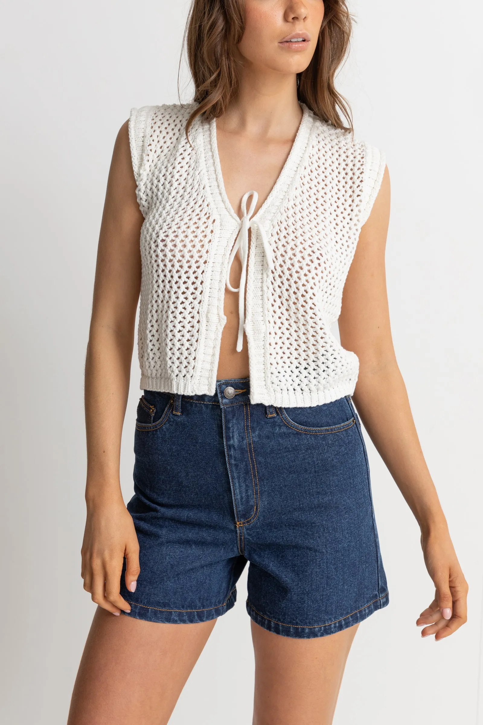 Seashell Knit Vest Cream