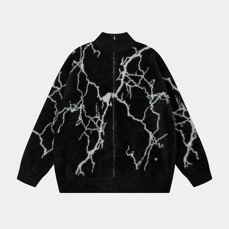 Shock Wave | Oversized Lightning Pattern Jacket