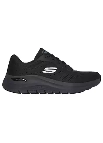 Skechers Black Mesh Arch Fit 2.0 Big League Trainers | Kaleidoscope