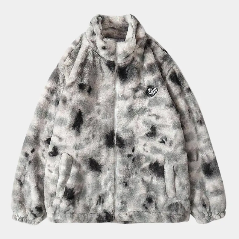 Snow Leopard | Stand-Up Collar Sherpa Jacket