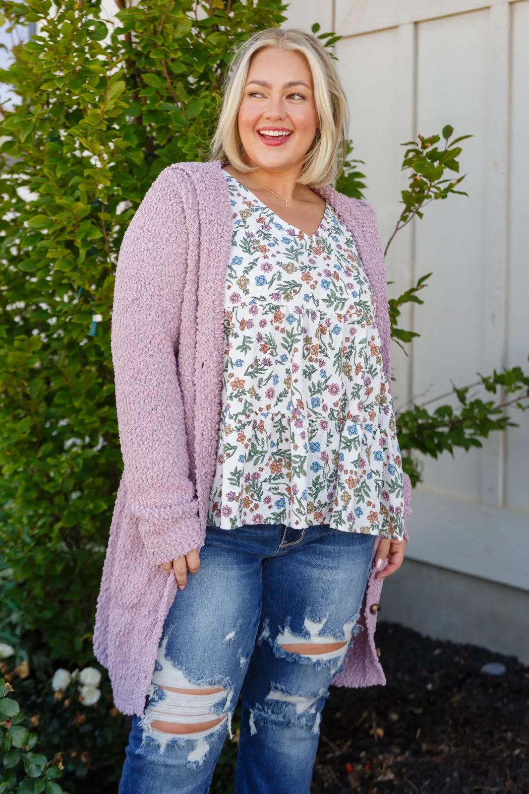 Soft Wisteria Hooded Cardigan