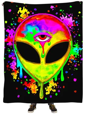 Splatter Alien Yellow Plush Blanket